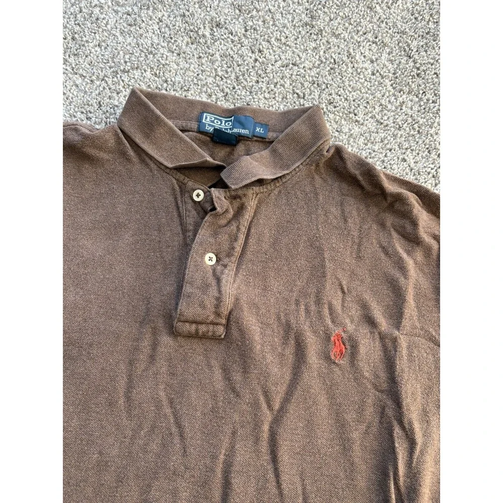 Polo‎ Ralph Lauren Shirt Men's Size XL  Light Brown Short Sleeve  Polo